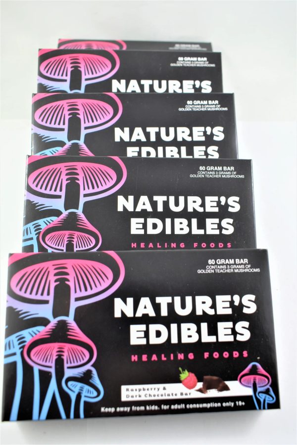 Nature’s Edibles chocolate bars (Raspberry or Toffee)